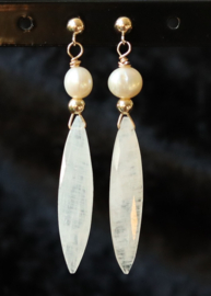 Maansteen 14k gold filled oorbellen,
