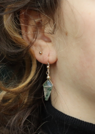 Mosagaat 14k gold filled gouden oorbellen