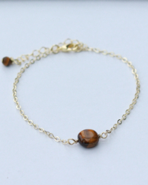 Tijgeroog armband gold plated