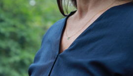 Smaragd 14k gold filled of 925 zilveren ketting