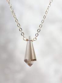 Rookkwarts ketting gold plated