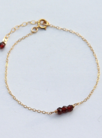 echte granaat armband gold filled of 925 zilver