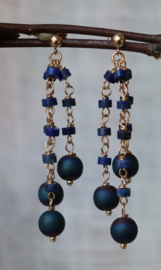 Lapis lazuli 14k gold filled gouden of 925 zilveren oorbellen