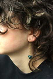 Mohave koper turkoois 14k gold filled gouden oorbellen