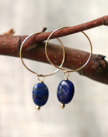 Lapis lazuli gold filled 14k goud of925 zilveren oorbellen