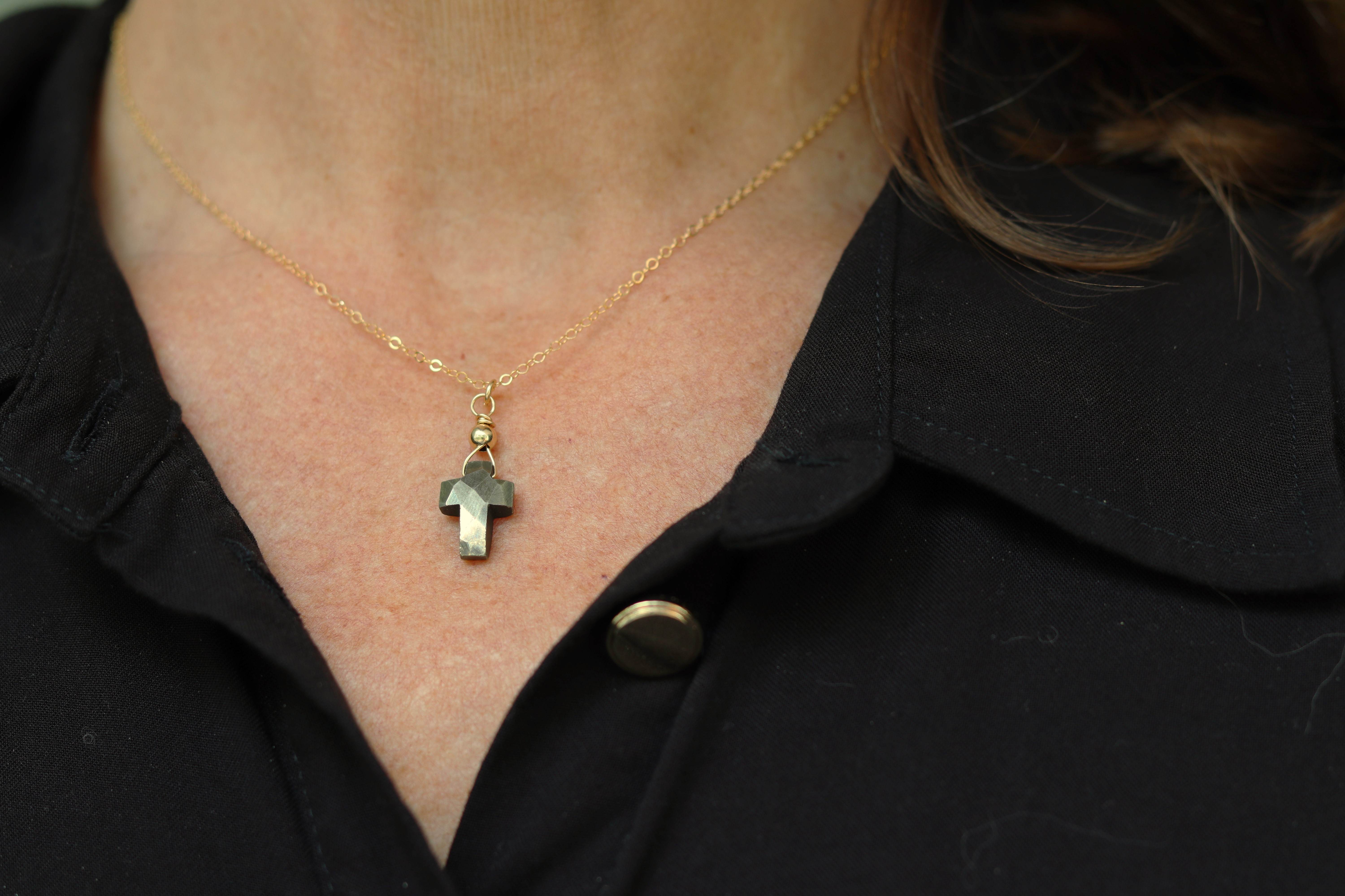 Pyriet kruis 14k gold filled gouden hanger ketting