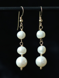Natuurlijke zoetwaterparel 14k gold filled gouden oorbellen
