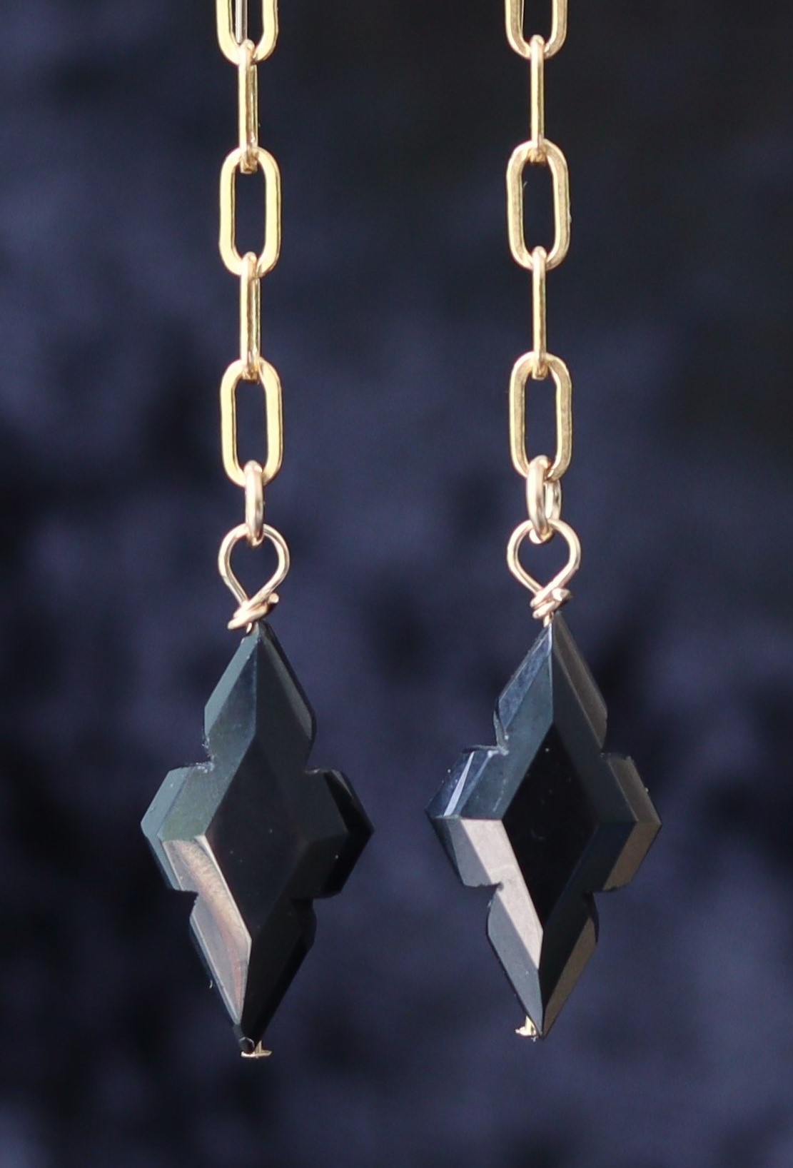 Onyx 14k gold filled gouden oorbellen