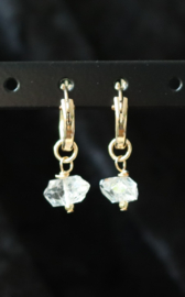 Herkimer diamant aan 925 zilveren of 14k gold filled gouden creolen