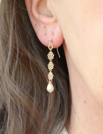 Zoetwaterparel oorbellen gold plated