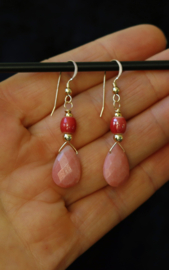 Roze opaal opaal 14k gold filled gouden oorbellen