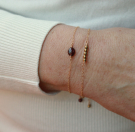 echte granaat armband gold filled of 925 zilver