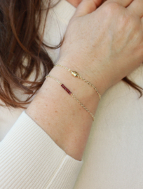 Granaat armband gold plated