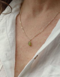 Peridoot ketting gold plated