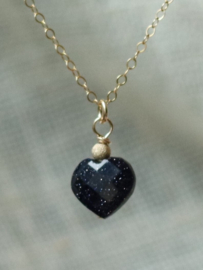 Goudsteen hart 14k gold filled gouden ketting