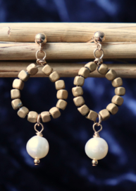 Hematiet 14k gold filled gouden oorbellen,