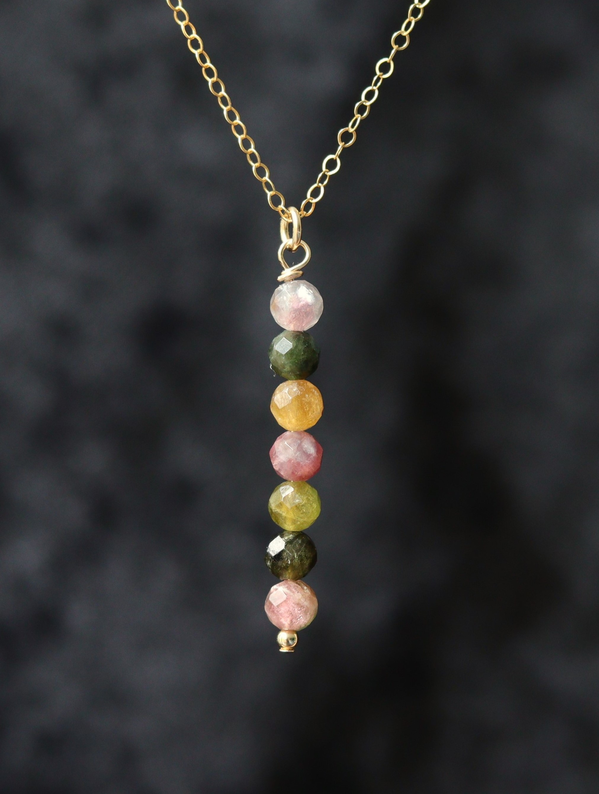 Toermalijn tube 14k gold filled gouden of 925 zilveren ketting