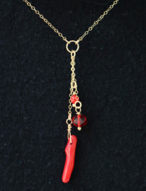 Koraal stokjes gold filled 14k gouden ketting