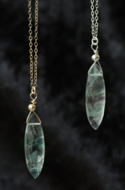 Fluoriet 14k gold filled gouden of 925 zilveren ketting
