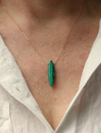 Malachiet 14k gold filled of 925 zilveren ketting