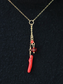 Koraal stokjes gold filled 14k gouden ketting