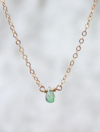 Smaragd 14k gold filled of 925 zilveren ketting