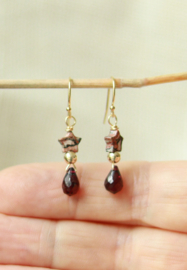 Granaat gold filled 14k goud of 925 zilveren oorbellen