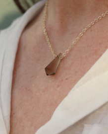 Rookkwarts ketting gold plated