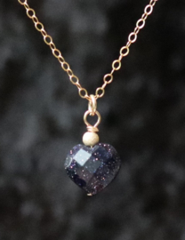Goudsteen hart 14k gold filled gouden ketting