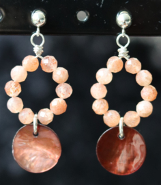Zonnesteen 14k gold filled gouden  of 925 zilveren oorbellen