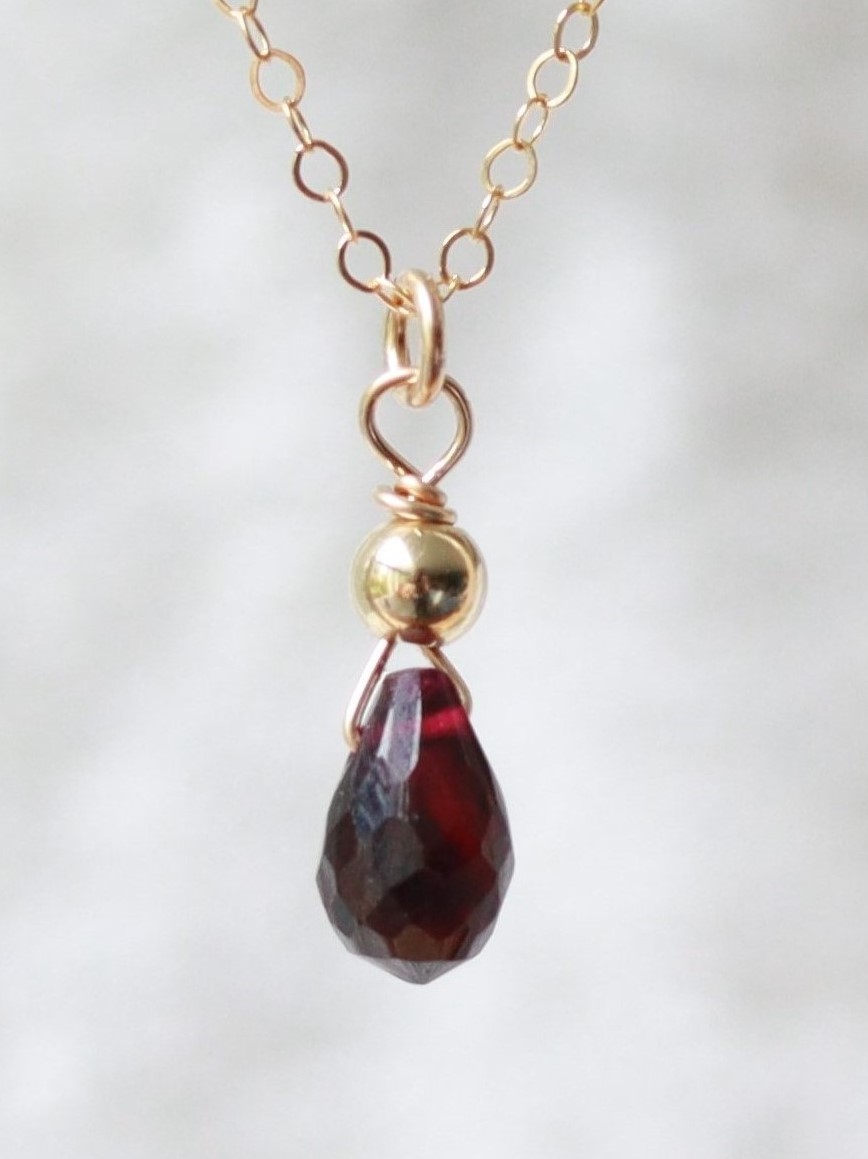 Granaat gold filled 14k goud of 925 zilveren ketting