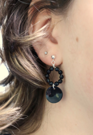 Onyx 14k gold filled gouden of 925 zilveren oorbellen