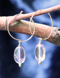 Ametrien gold filled 14k goud of 925 zilveren creool oorbellen