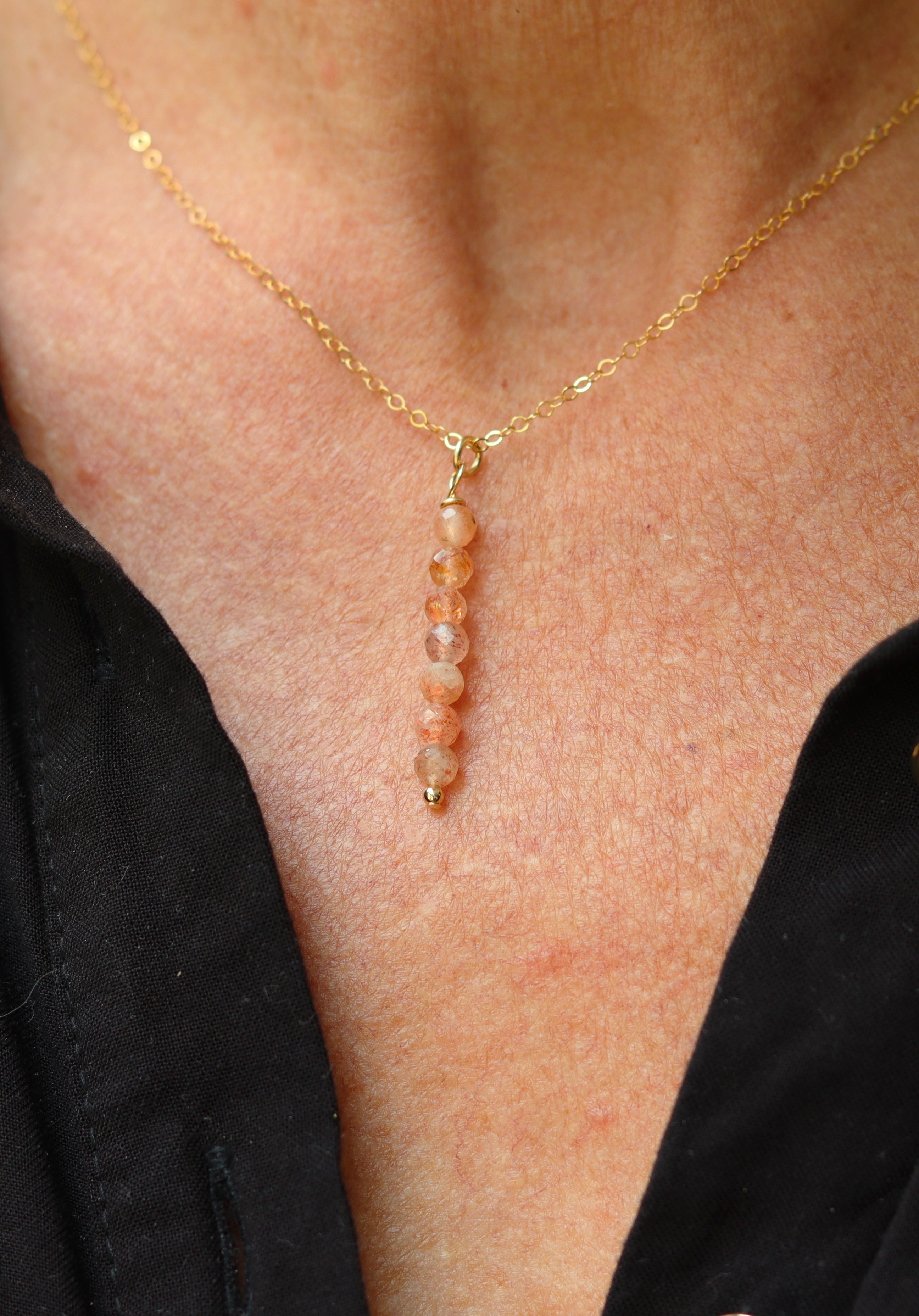 Zonnesteen 14k gold filled gouden ketting