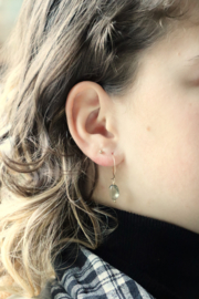 Prasioliet of groene amethist 14k gold filled gouden of 925 zilveren creool oorbellen,