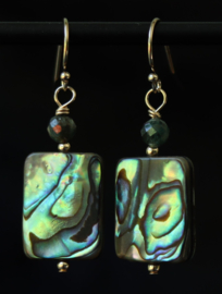 Abelone shell 925 zilveren oorbellen of 14k gold filled goud