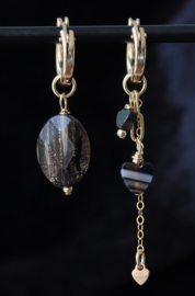 Asymmetrische 14k gold filled gouden oorbellen