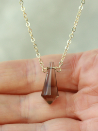 Rookkwarts ketting gold plated