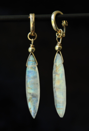 Regenboog maansteen 14k gold filled oorbellen