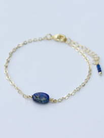 Lapis lazuli armband gold plated