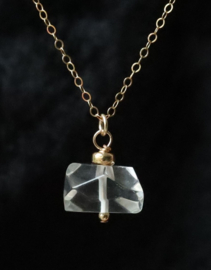 Herkimer diamant hanger aan 14k gold filled of 925 zilveren ketting