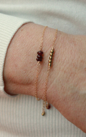 echte granaat armband gold filled of 925 zilver