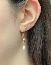 Natuurlijke zoetwaterparel 14k gold filled oorbellen