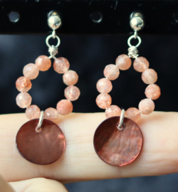 Zonnesteen 14k gold filled gouden  of 925 zilveren oorbellen