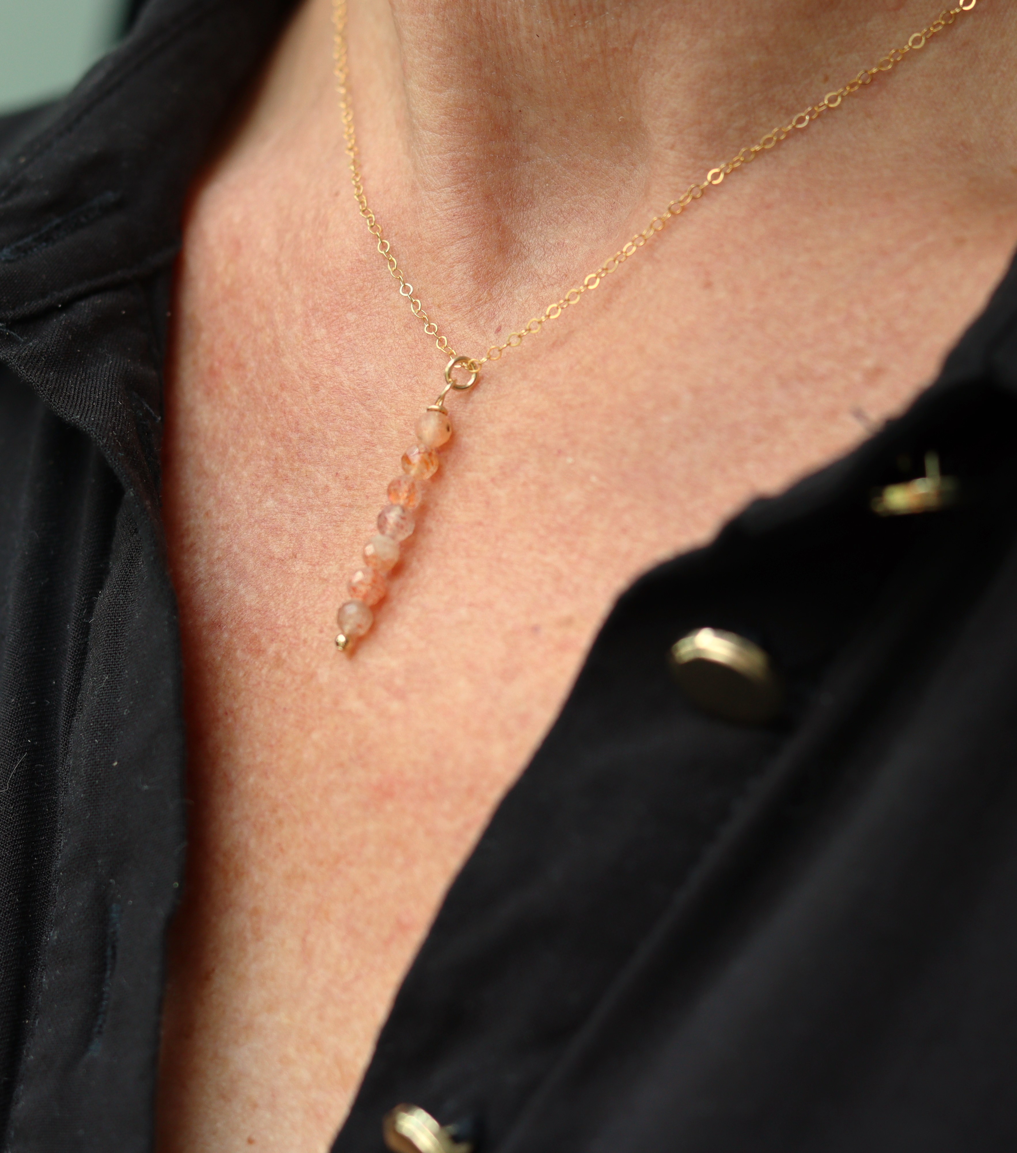 Zonnesteen 14k gold filled gouden ketting