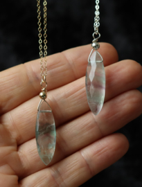 Fluoriet 14k gold filled gouden of 925 zilveren ketting