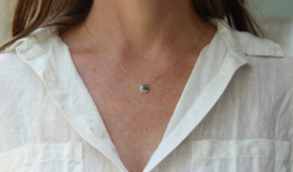 Mosagaat gold filled of 925 zilver ketting
