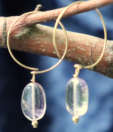 Ametrien gold filled 14k goud of 925 zilveren creool oorbellen