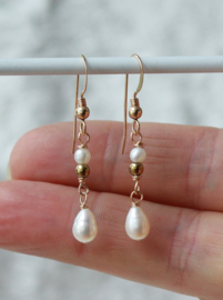 Natuurlijke zoetwaterparel 14k gold filled oorbellen
