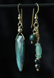 Asymmetrische 14k gold filled oorbellen